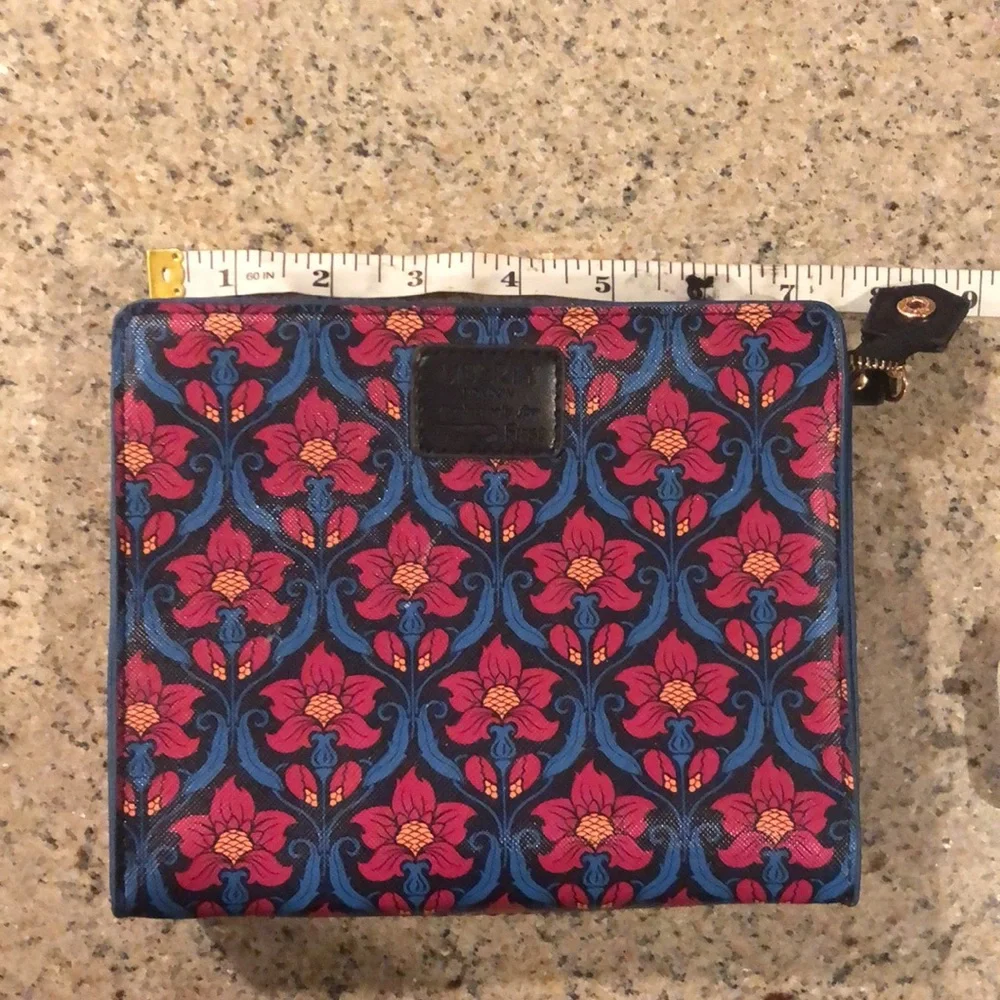 New Liberty London colorful floral square mini clutch wristlet toiletry handbag